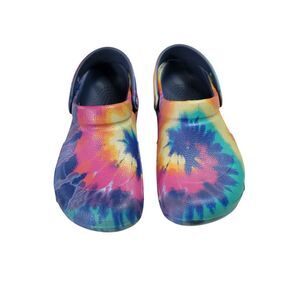 Crocs Tie-Dye Rainbow Size Women 8 - Men 6 Non- Slip Worker